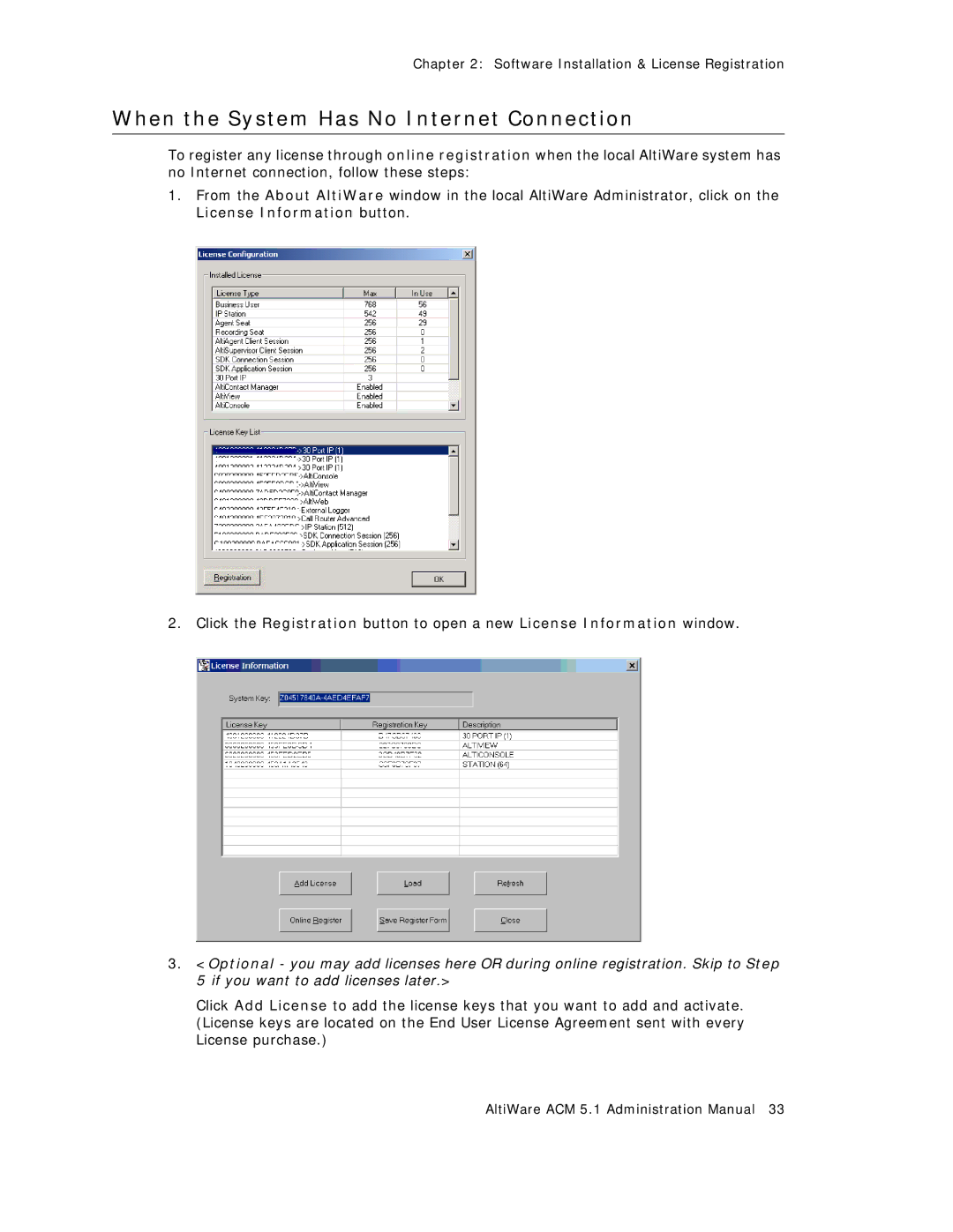 AltiGen comm ACM 5.1 manual When the System Has No Internet Connection 