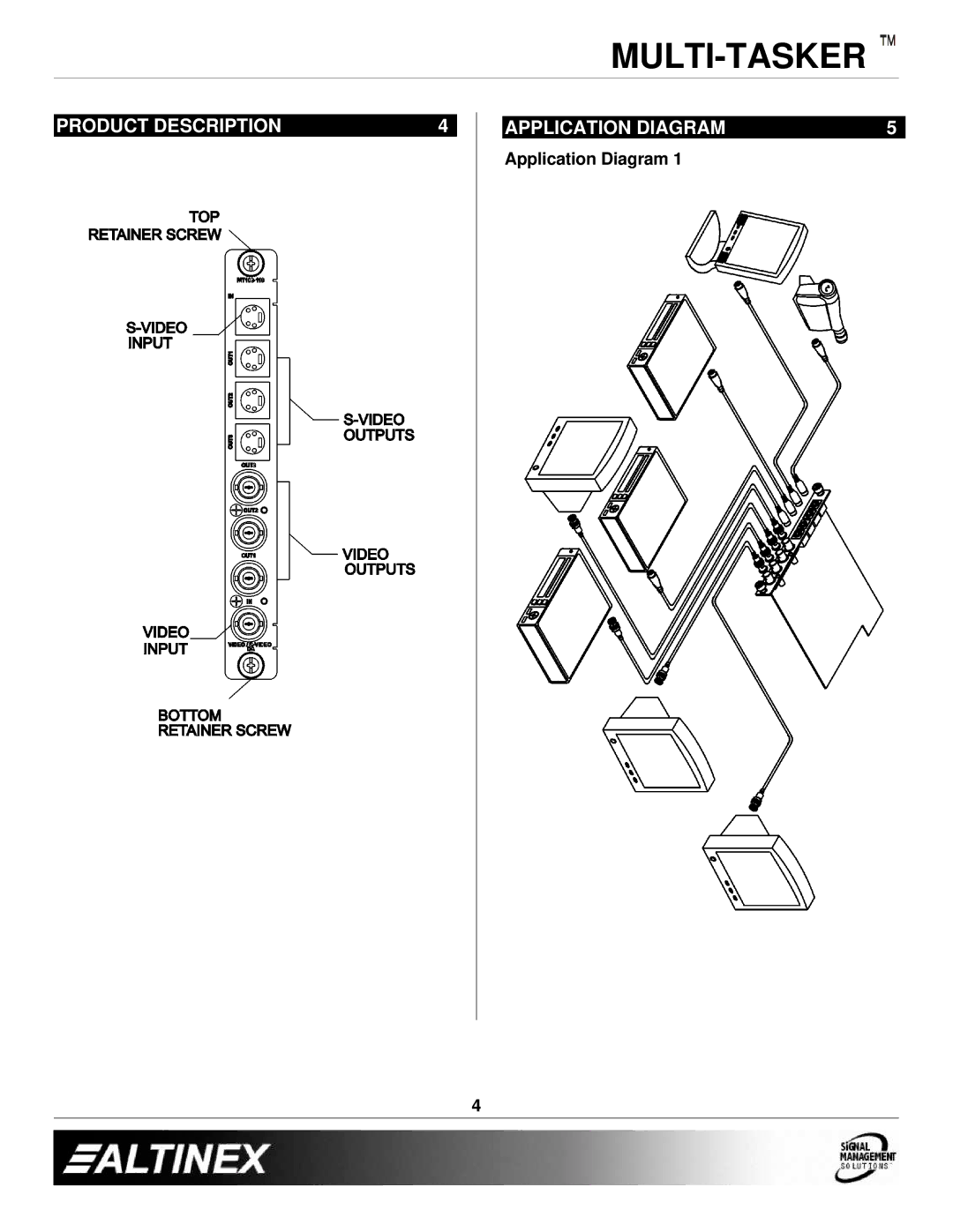 Altinex MT103-118, MT103-120 manual Product Description Application Diagram 