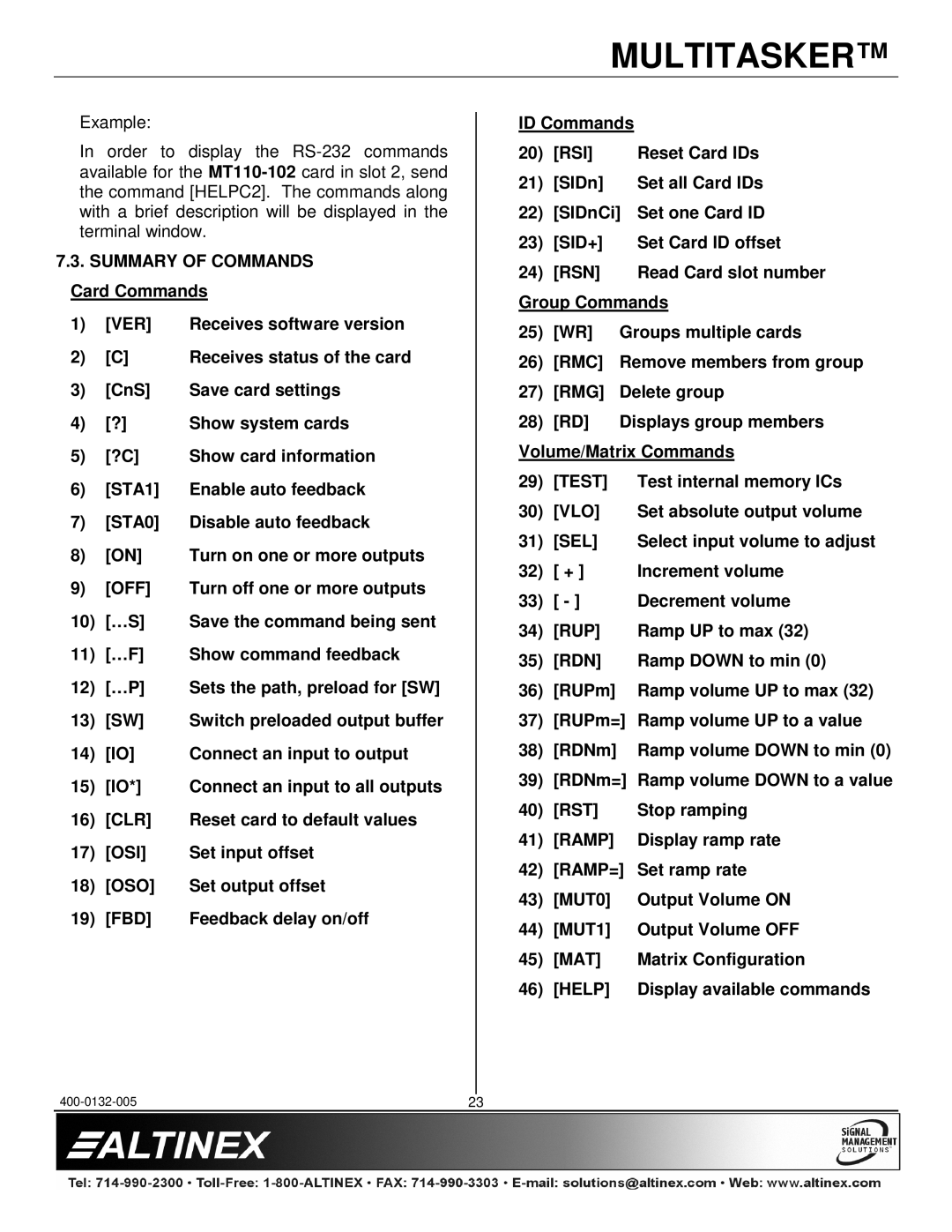 Altinex MT110-100/102 manual Off, Clr, Osi, Oso, Fbd, Rsi, Rsn, Test, Vlo, Sel, Rup, Rdn, Rst, Ramp=, Mat, Help 