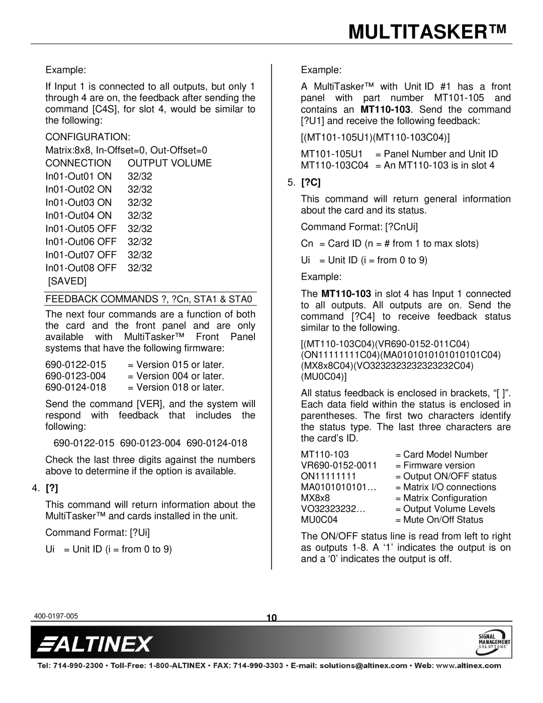 Altinex MT110-101 manual Saved 