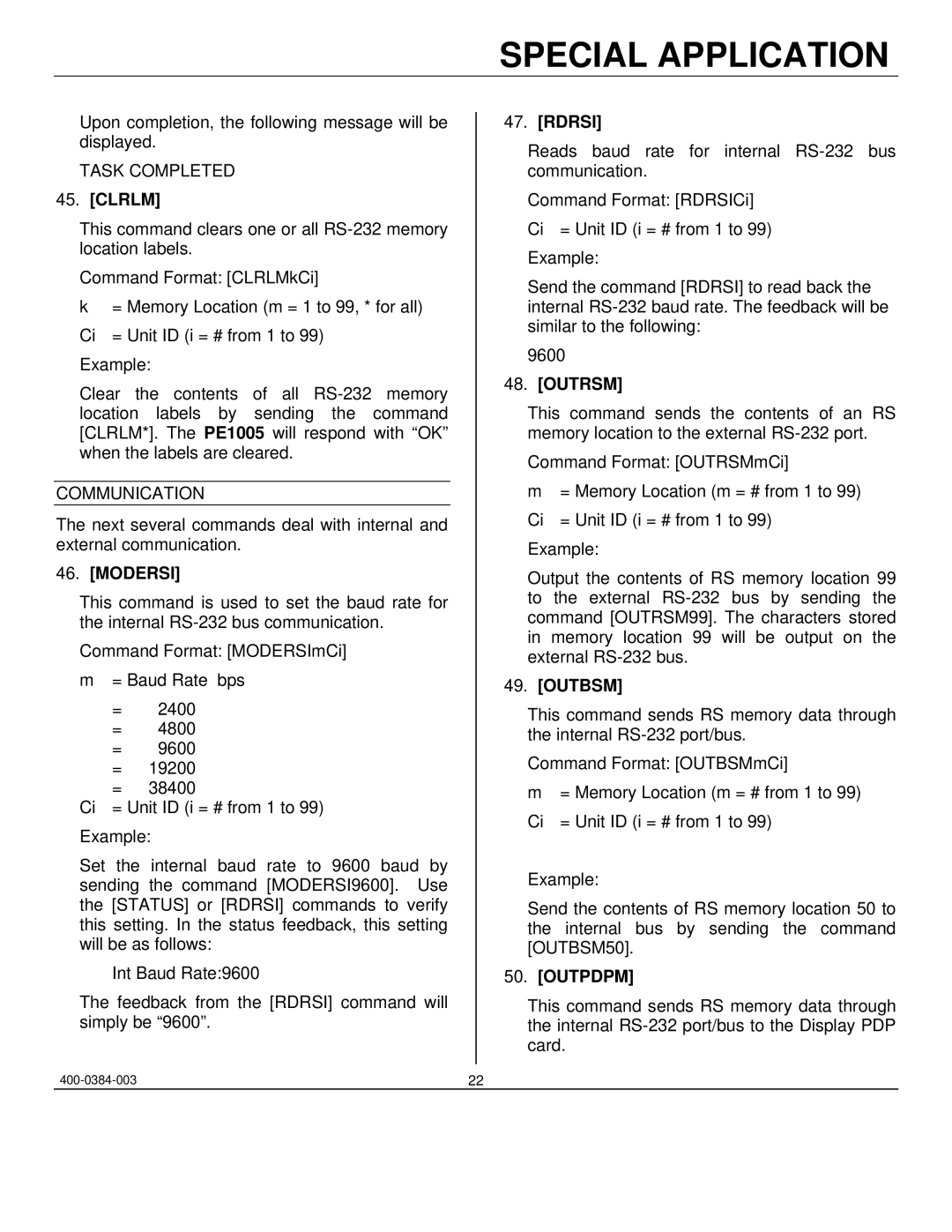 Altinex PE1005 manual Modersi, Outpdpm 