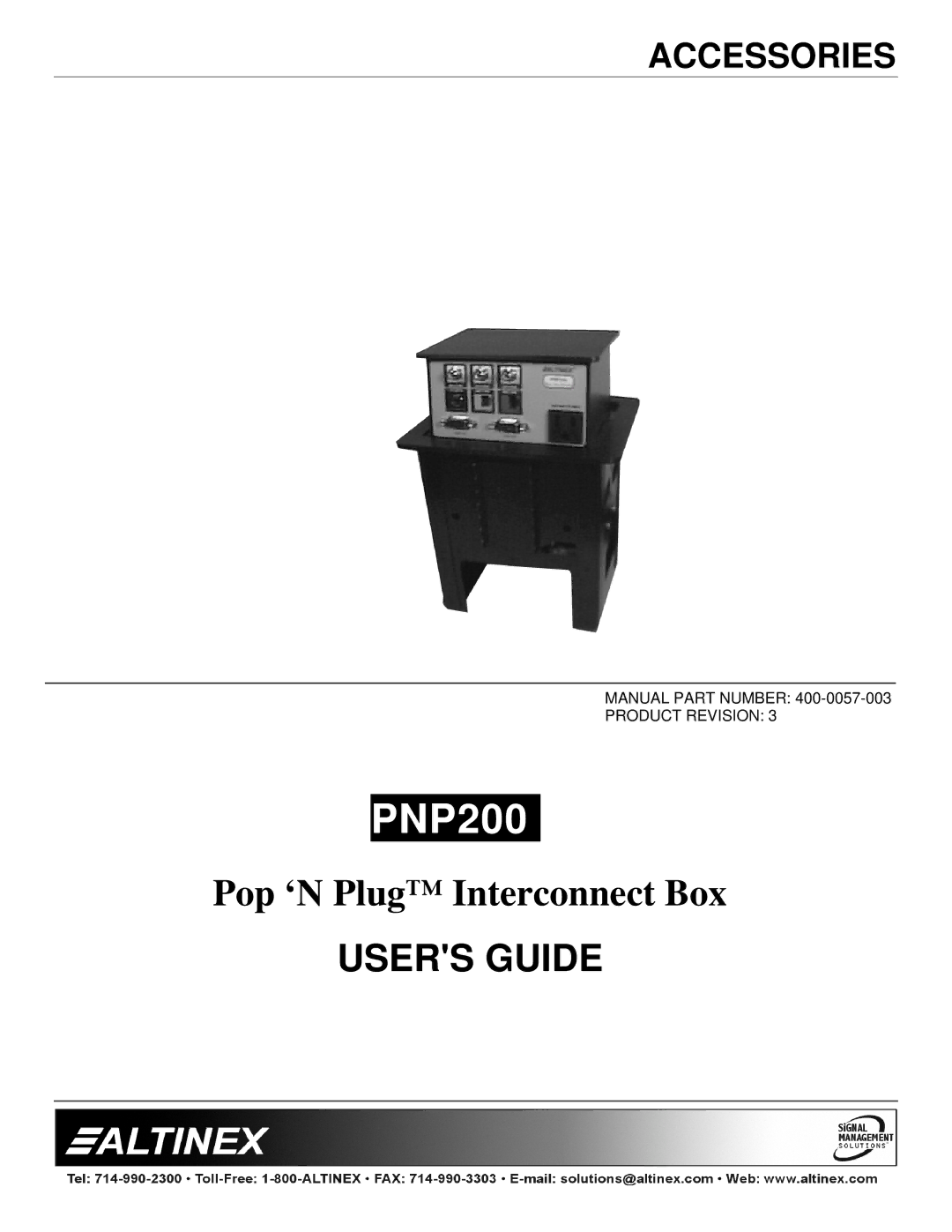 Altinex manual PNP200 P 