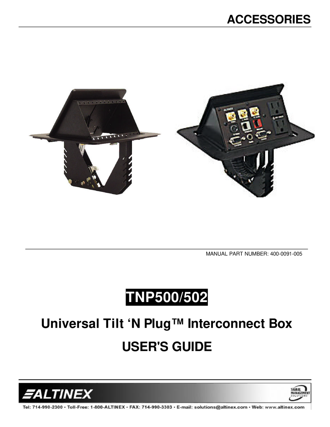 Altinex TNP500/502 manual 