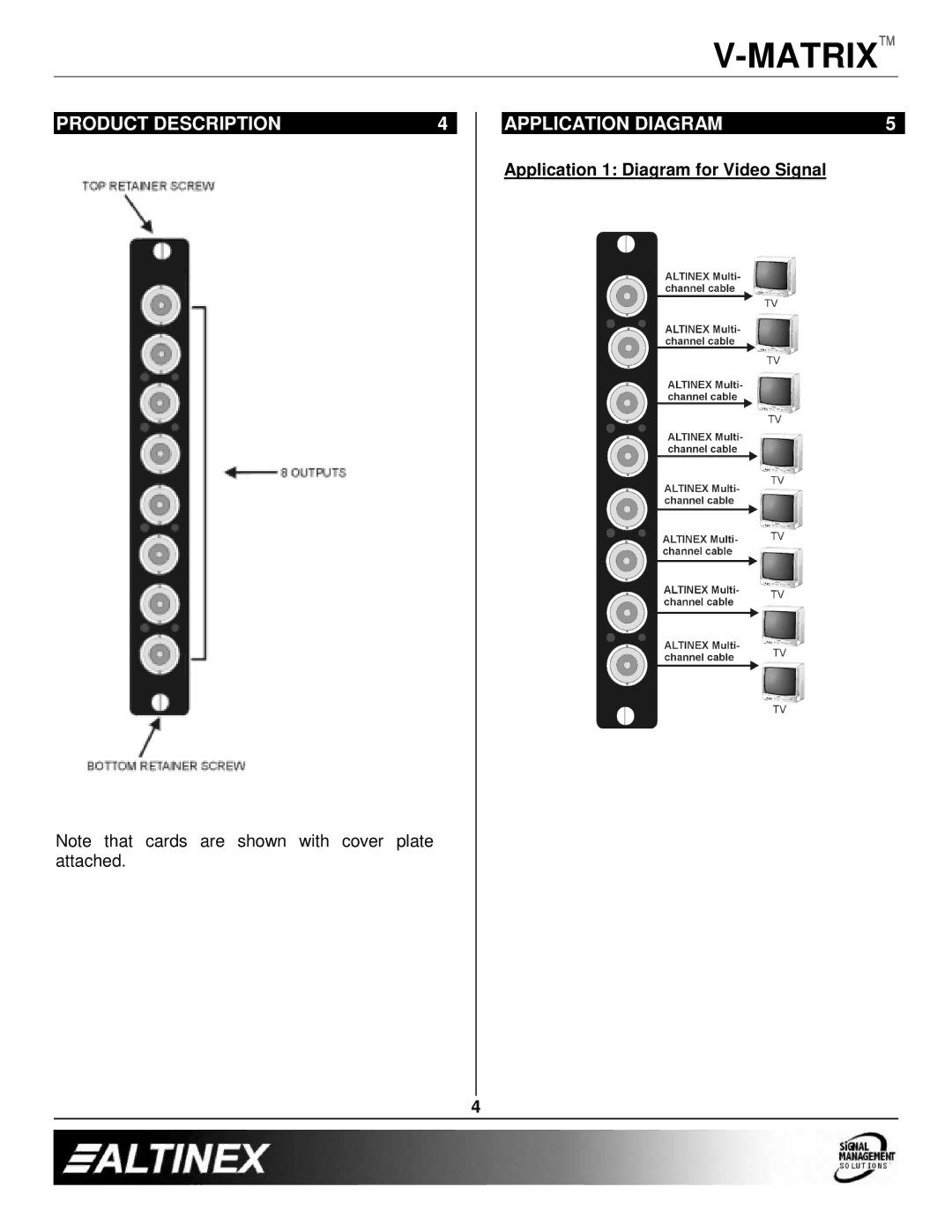 Altinex VM2145SS, VM2144VS, VM2146UX manual Product Description Application Diagram 