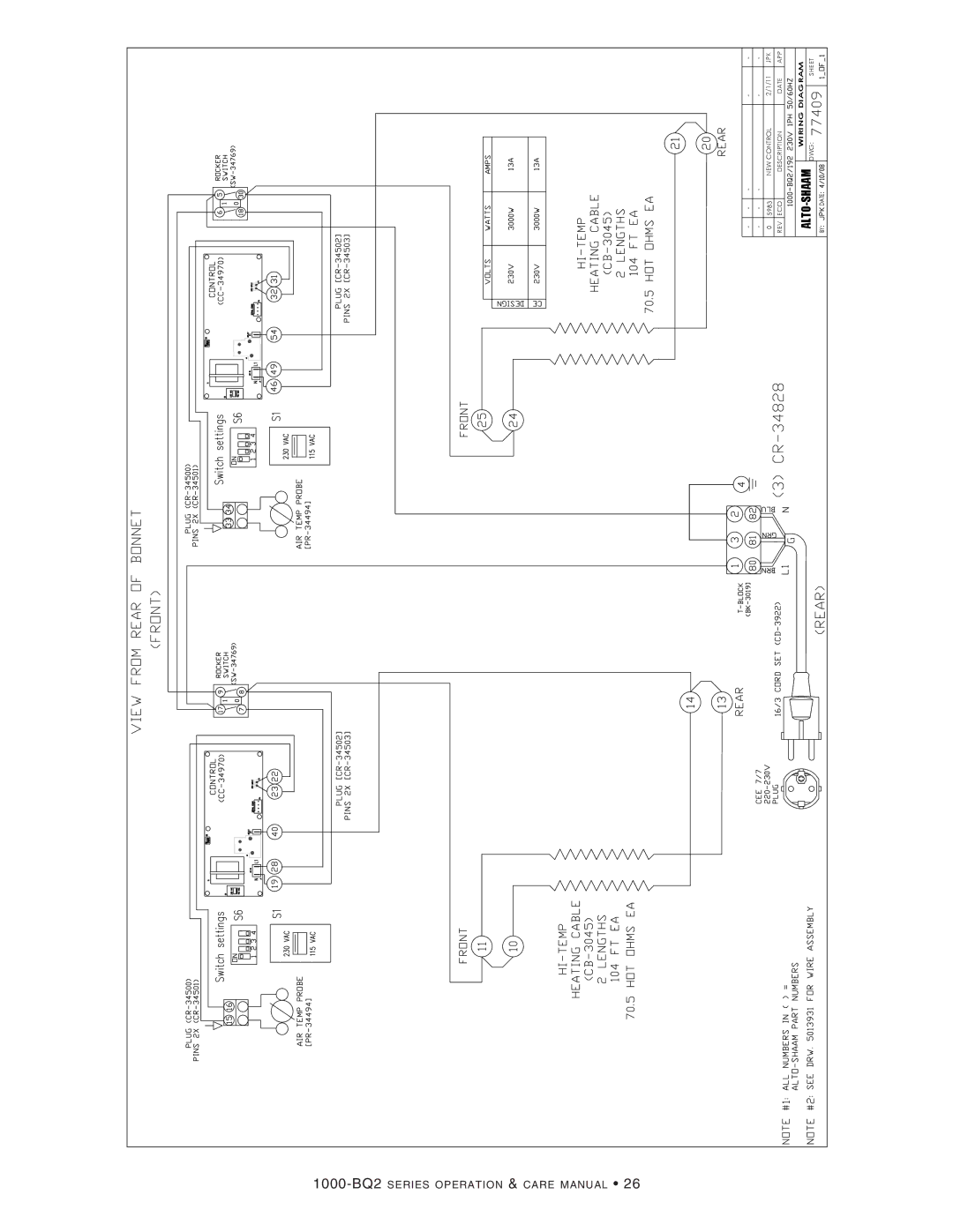 Alto-Shaam 1000-BQ2/96, 1000-BQ2/192, 1000-BQ2/128 1000-BQ2series operation & care manual 