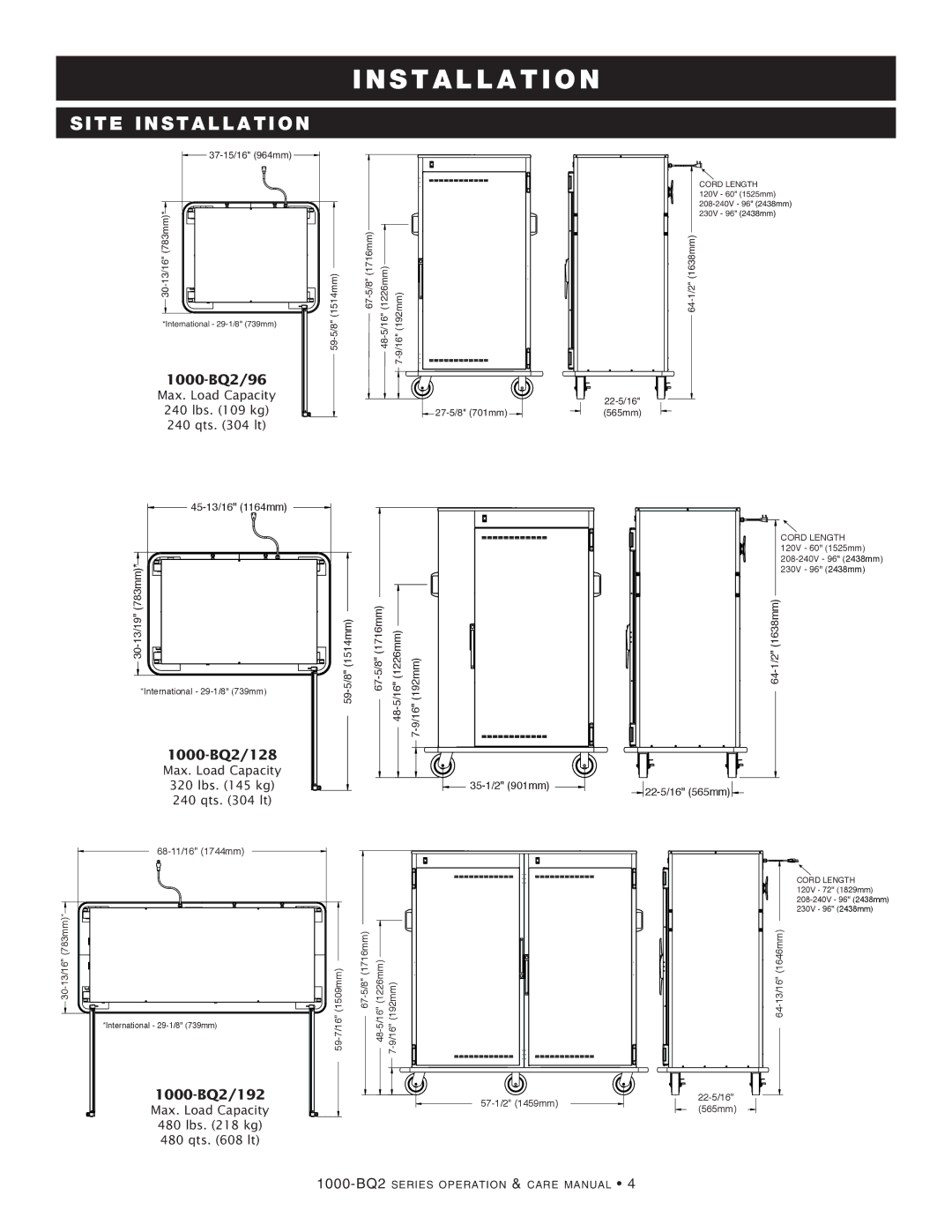 Alto-Shaam 1000-BQ2/192, 1000-BQ2/128 manual 1000-BQ2/96 