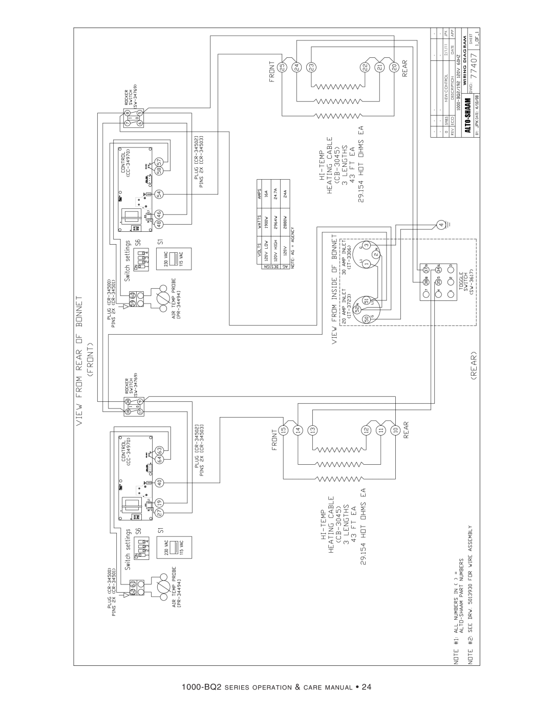 Alto-Shaam 1000-BQ2/128, 1000-BQ2/192 1000-BQ2 series operation & care manual, , ,  