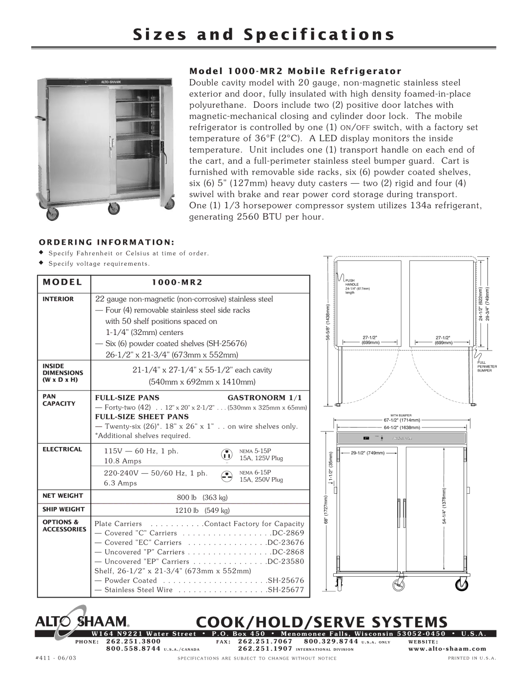 Alto-Shaam 1000-mr2 manual D E R I N G I N F O R M a T I O N, 0 0 M R 