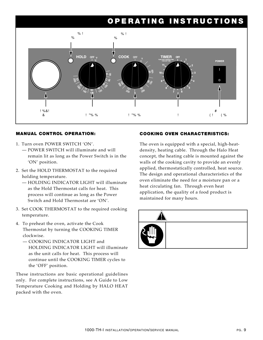 Alto-Shaam 1000-TH-I manual OP Eratin G Instru Ctio N S, Manual Contro L Operat ION, Cookin G Oven Characte Ristics 