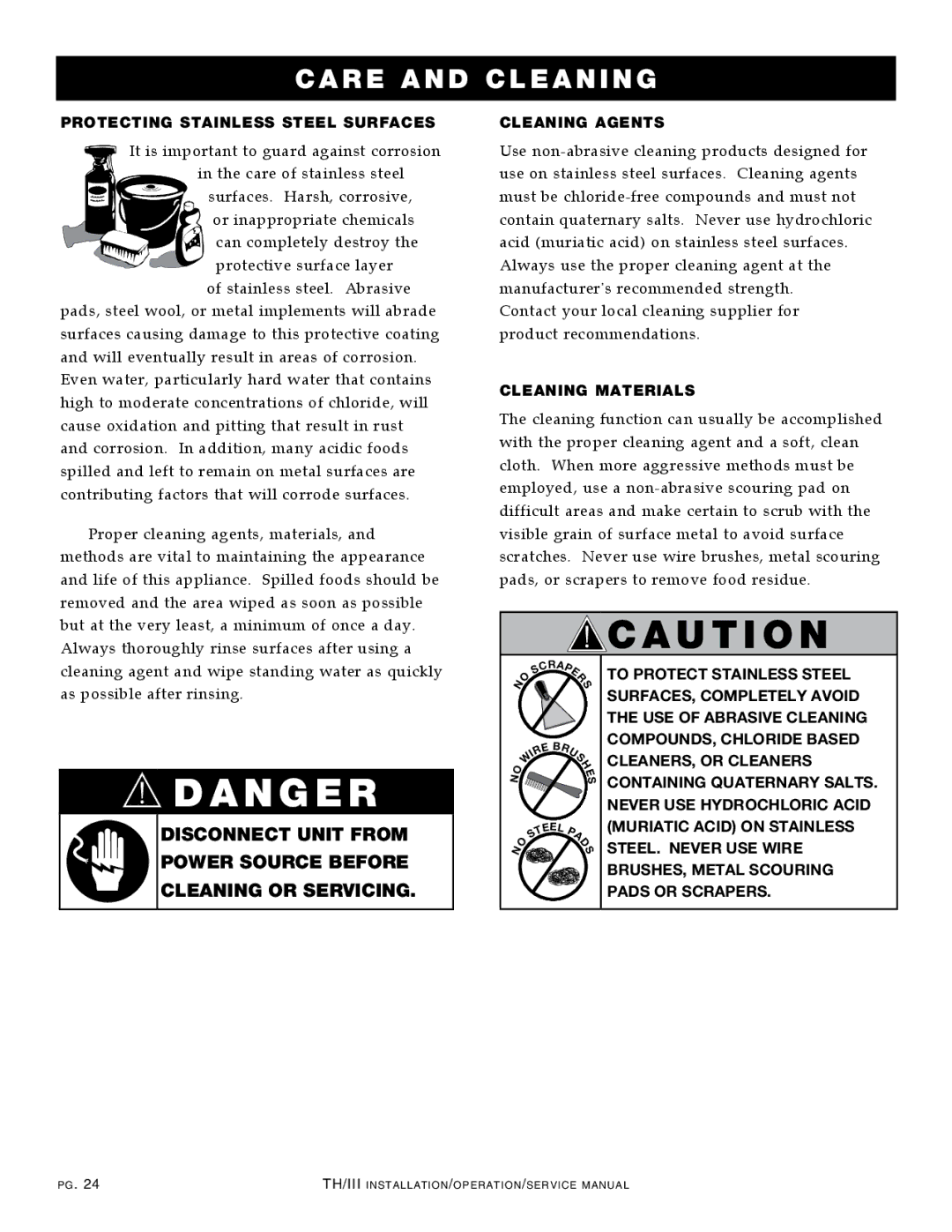 Alto-Shaam 500-TH/III PROTEcTINg Stainless Steel SURFAcES, CLEANINg AgENTS, CLEANINg Materials, CLEANERS, or Cleaners 