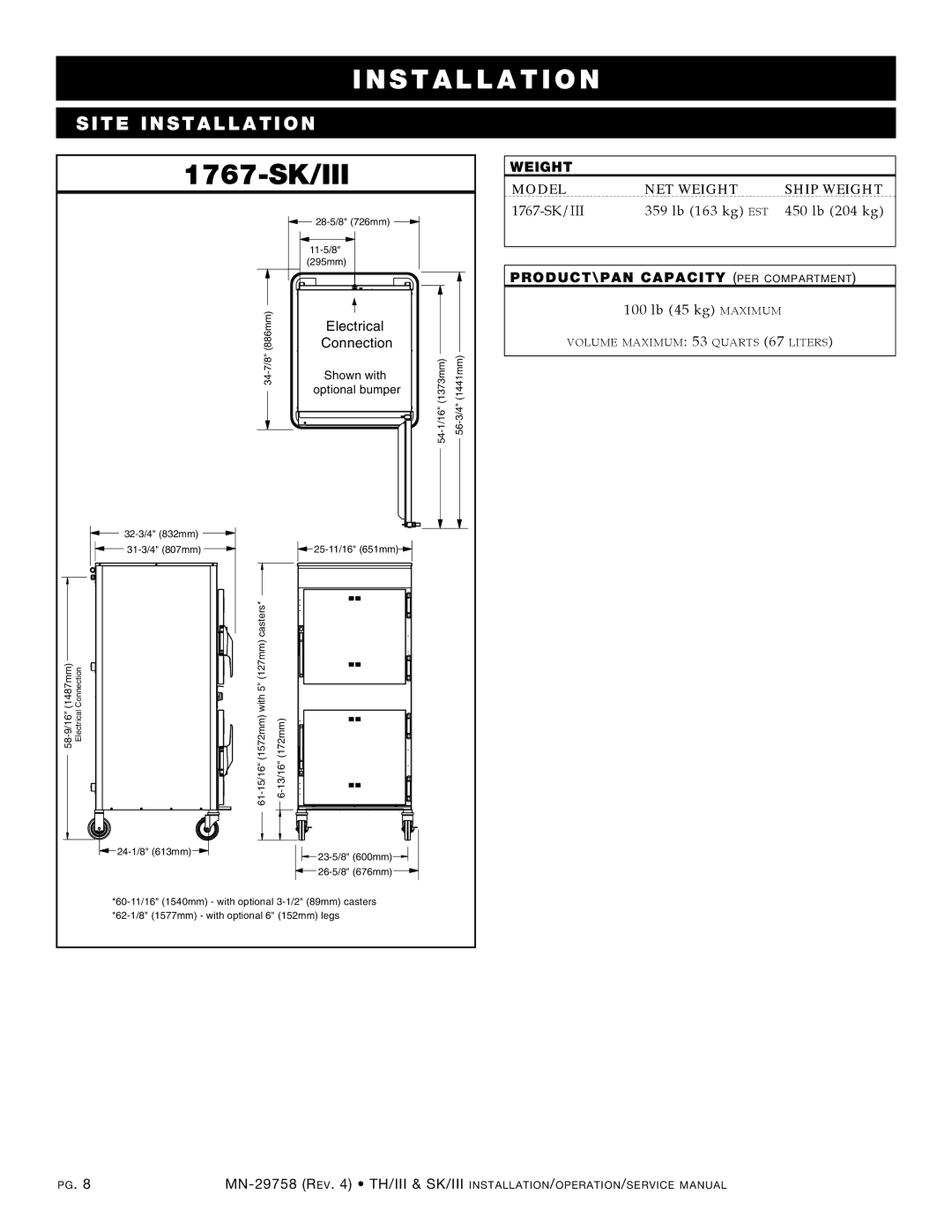 Alto-Shaam 1000-TH/III, 500-TH/III, 750-TH/III, 1200-TH/III, 1200-SK/III 1767-SK/III, Product\pan capacity per compartment 