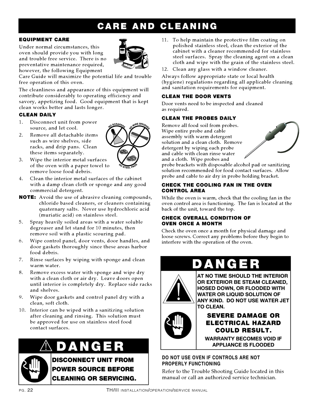 Alto-Shaam 1000-TH/III, 500-TH/III, 750-TH/III, 1200-TH/III manual Clean the Door Vents 