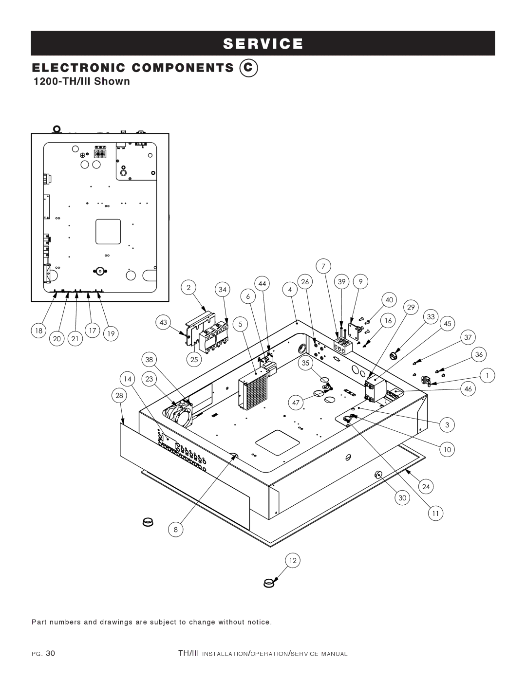 Alto-Shaam 1000-TH/III, 500-TH/III, 750-TH/III, 1200-TH/III manual Electronic Components C 