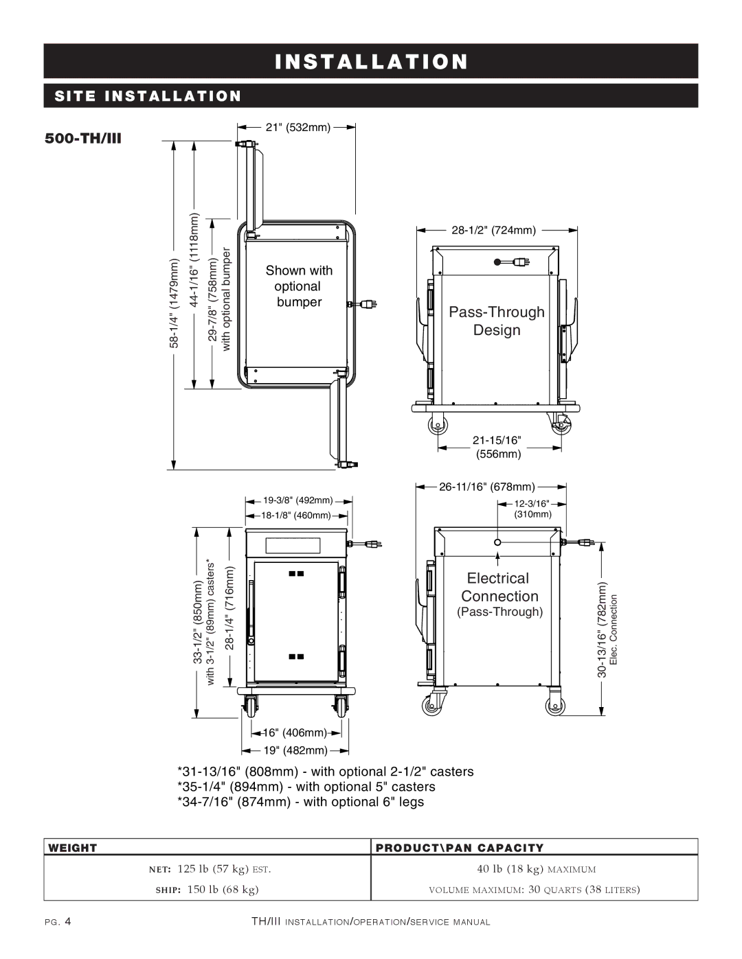 Alto-Shaam 750-TH/III, 1000-TH/III, 1200-TH/III manual 500-TH/III, Bumper 