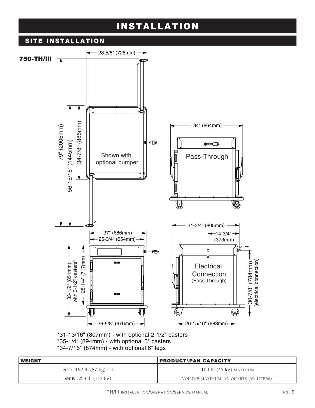 Alto-Shaam 1200-TH/III, 1000-TH/III, 500-TH/III manual Pass-Through, 750-TH/III 