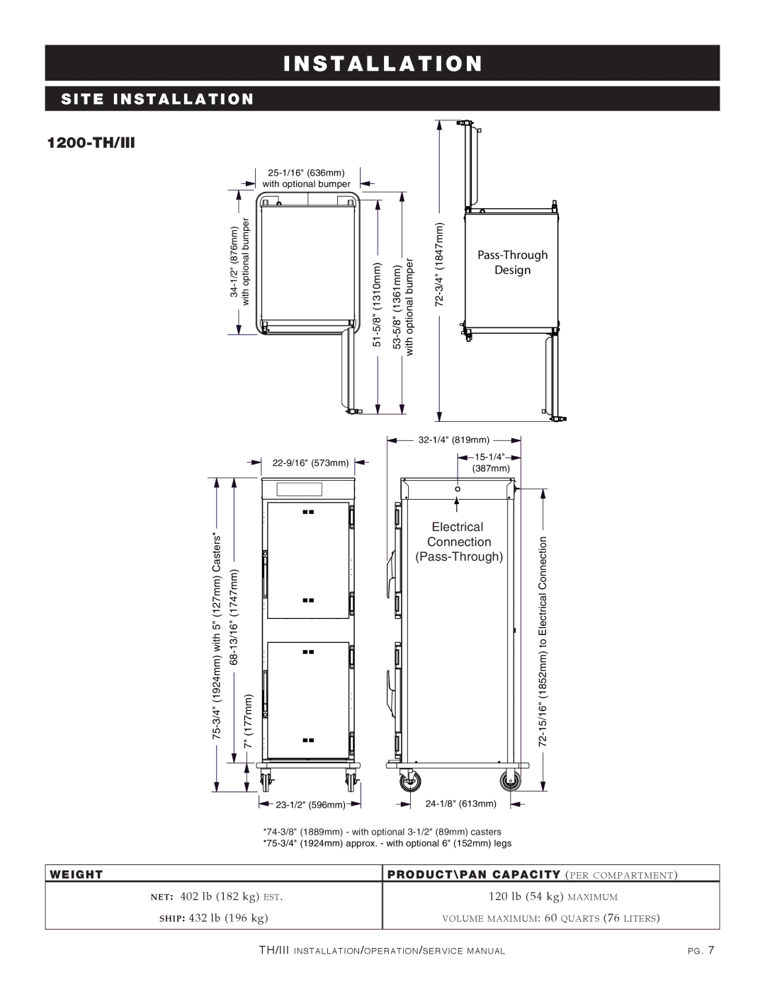 Alto-Shaam 500-TH/III, 1000-TH/III, 750-TH/III manual 1200-TH/III, Pass-Through Design 