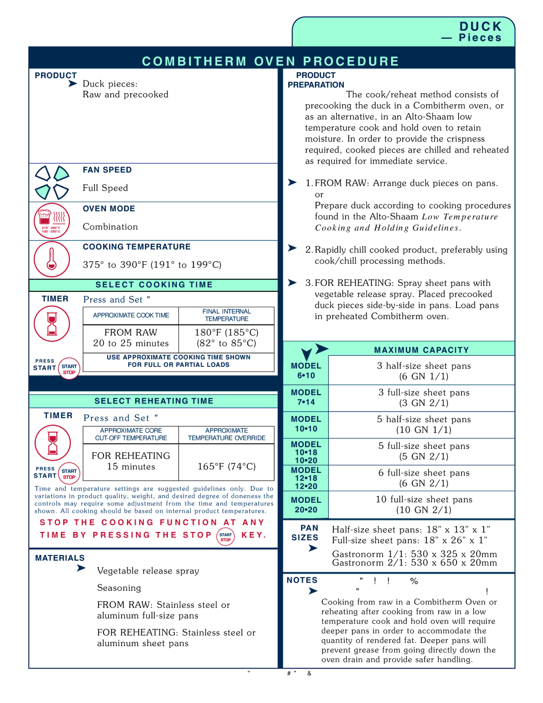 Alto-Shaam 1008 operation manual Ha lf- size s heet p ans, GN 1, Timer, For Rehe Ating 