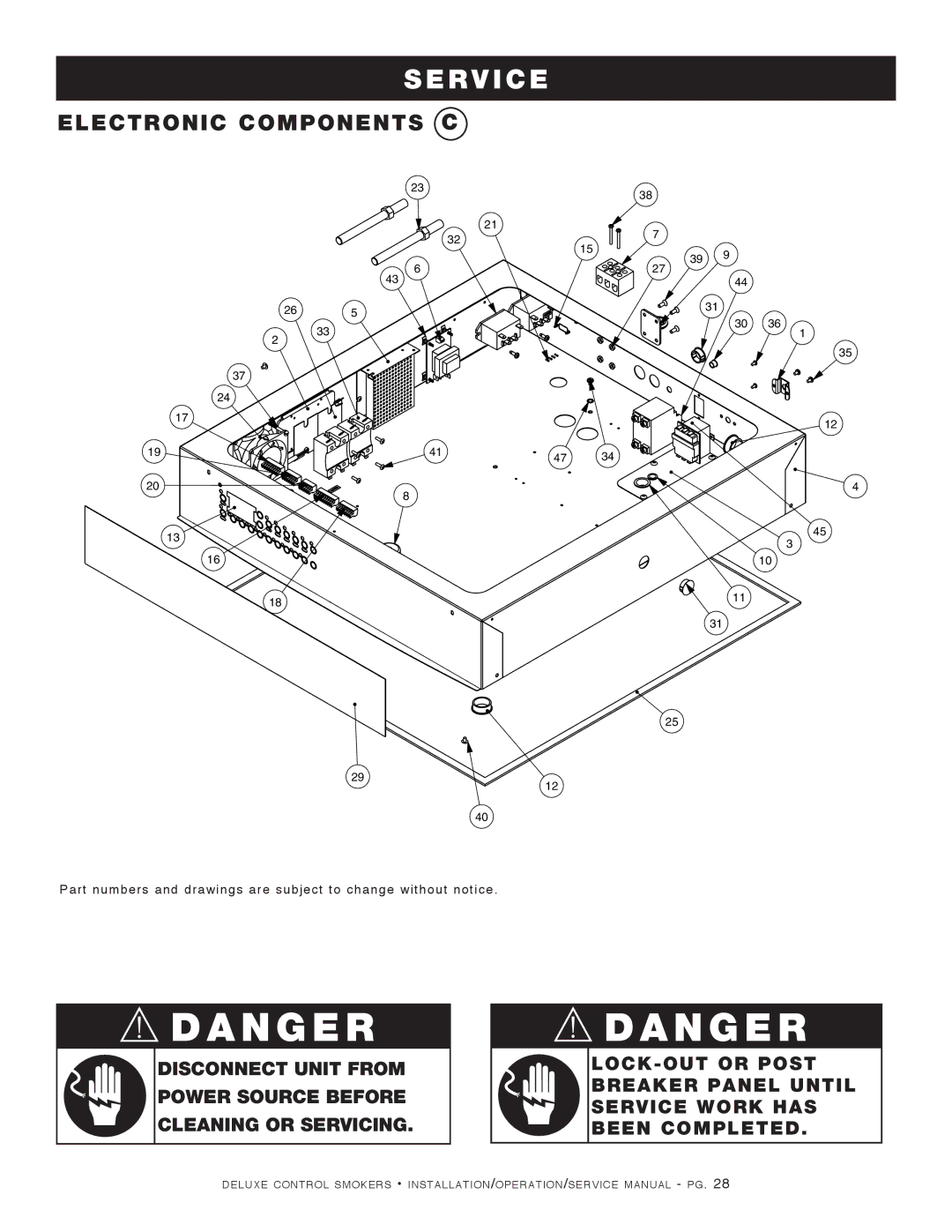 Alto-Shaam 1200-SK/III, 1000-SK/III manual Electronic Components C 