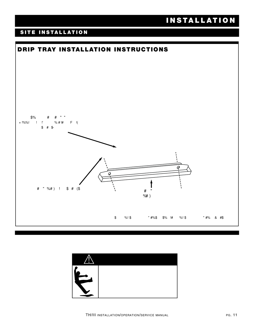 Alto-Shaam 1200-TH/III manual WAR Ning, Drip Tray Installationon Instruuct Ionss 