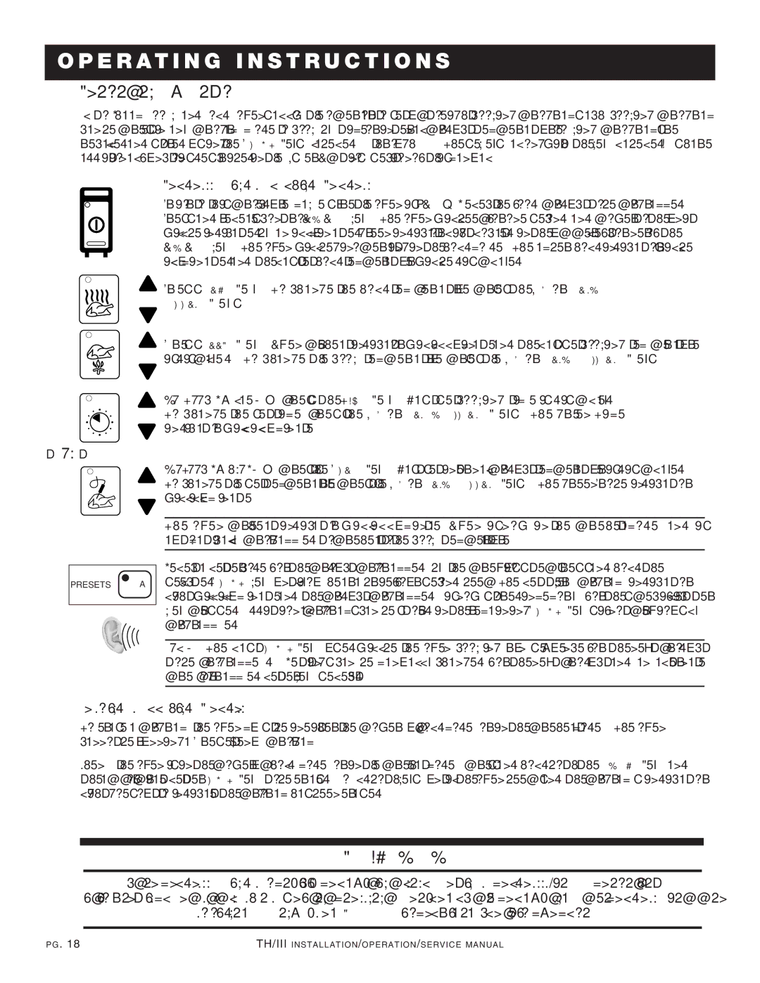 Alto-Shaam 1200-TH/III manual OP E R ATI NG I NST RUC Tions, Preset Menu Keys 