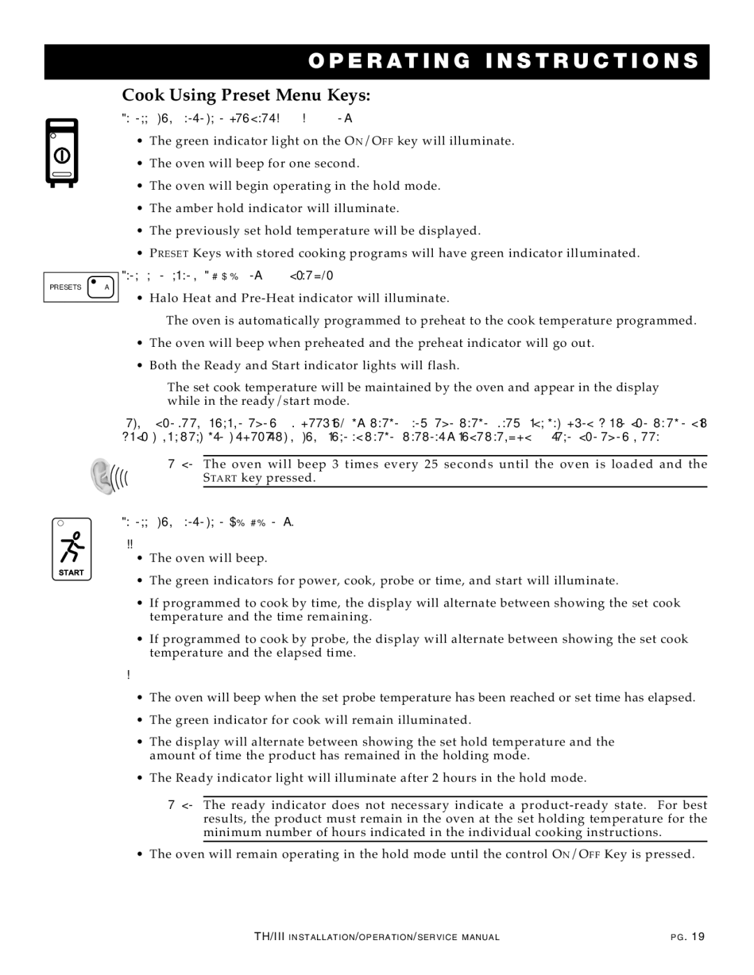 Alto-Shaam 1200-TH/III manual Cook Using Preset Menu Keys 