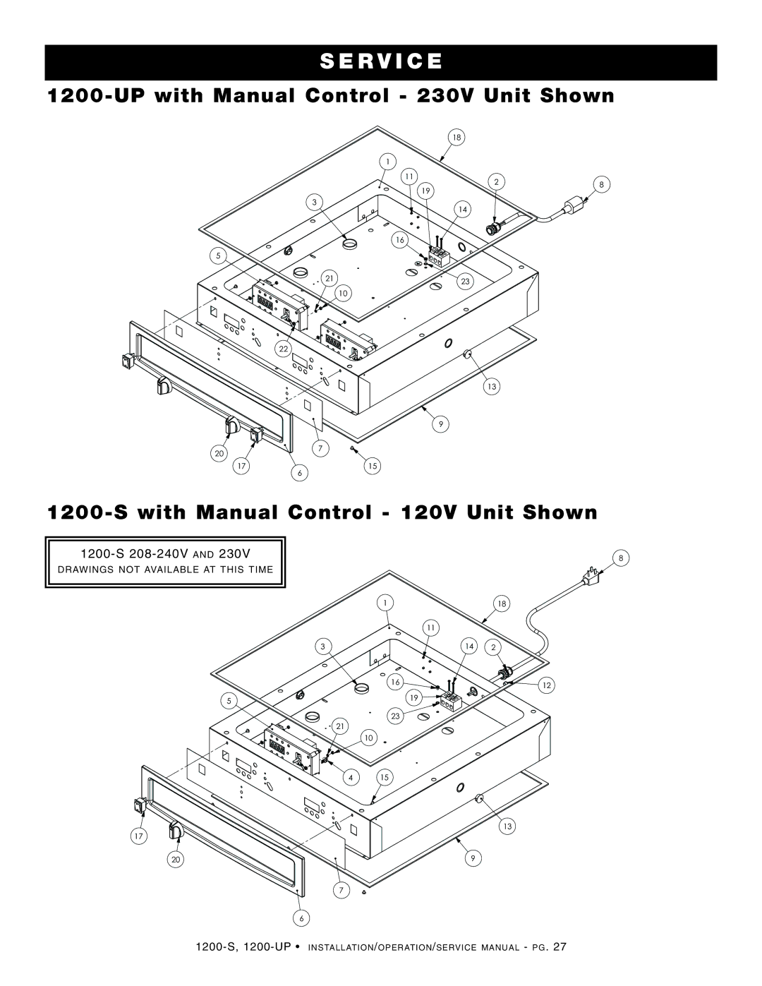 Alto-Shaam 1200-UP, 1200-S manual 1200- S 208 -240V 