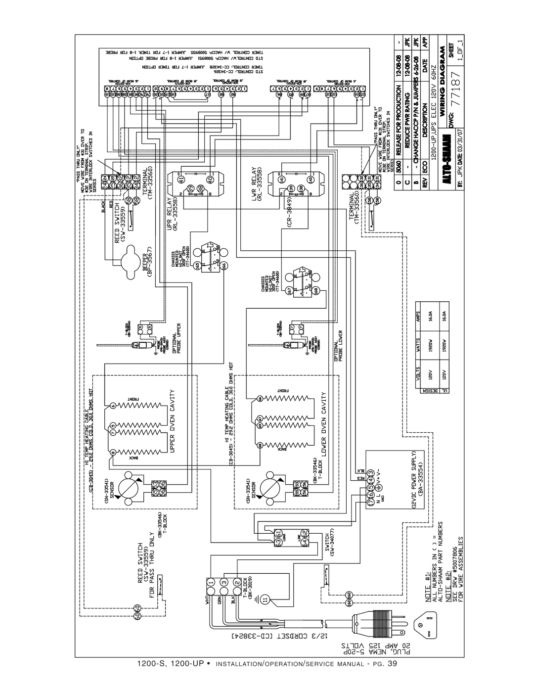 Alto-Shaam 1200-UP, 1200-S manual 1200- S, 1200 -UP 