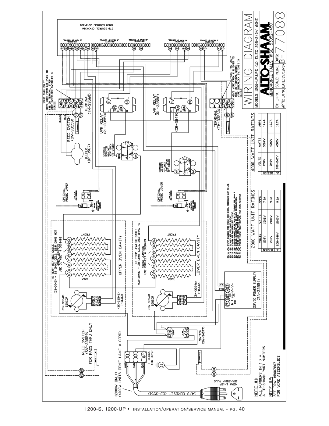 Alto-Shaam 1200-S, 1200-UP manual 1200 -S, 1200- UP 