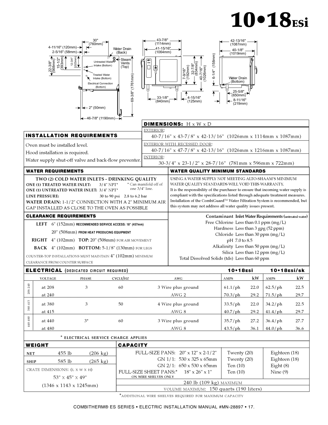 Alto-Shaam 1220 manual 1018esi 1018esi/sk 