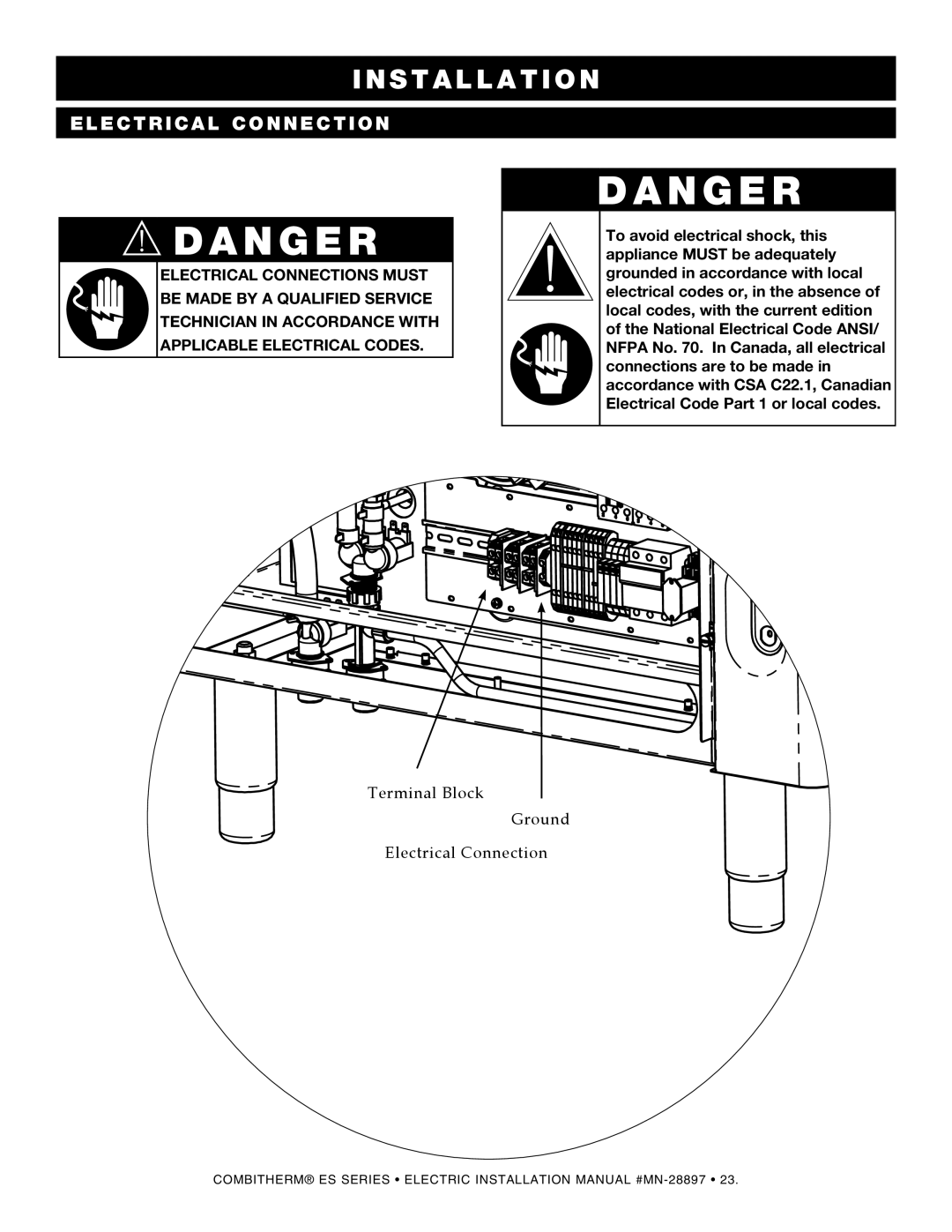 Alto-Shaam 1220 manual Terminal Block Ground Electrical Connection 