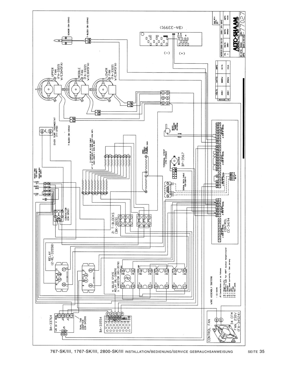 Alto-Shaam 2800-SK/III, 1767-SK/III manual 