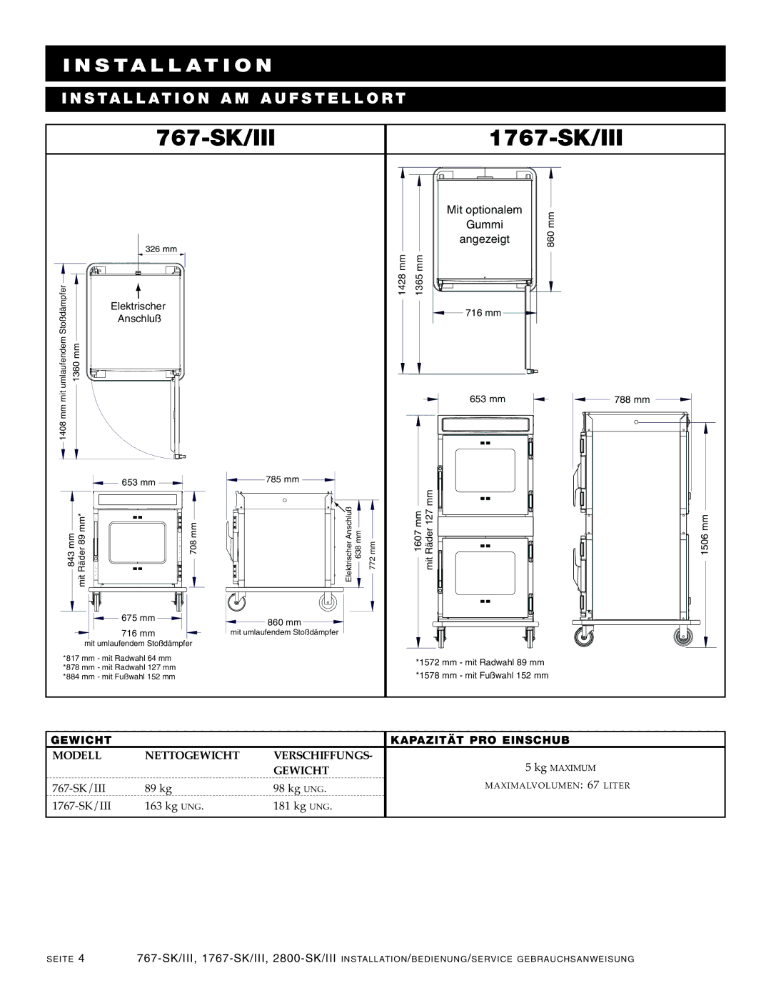 Alto-Shaam 2800-SK/III manual 767-SK/III 1767-SK/III 