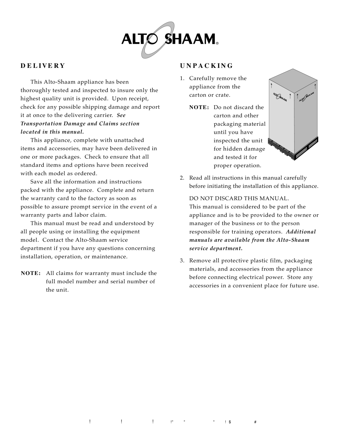 Alto-Shaam 2800-SK/III manual Deli Very 