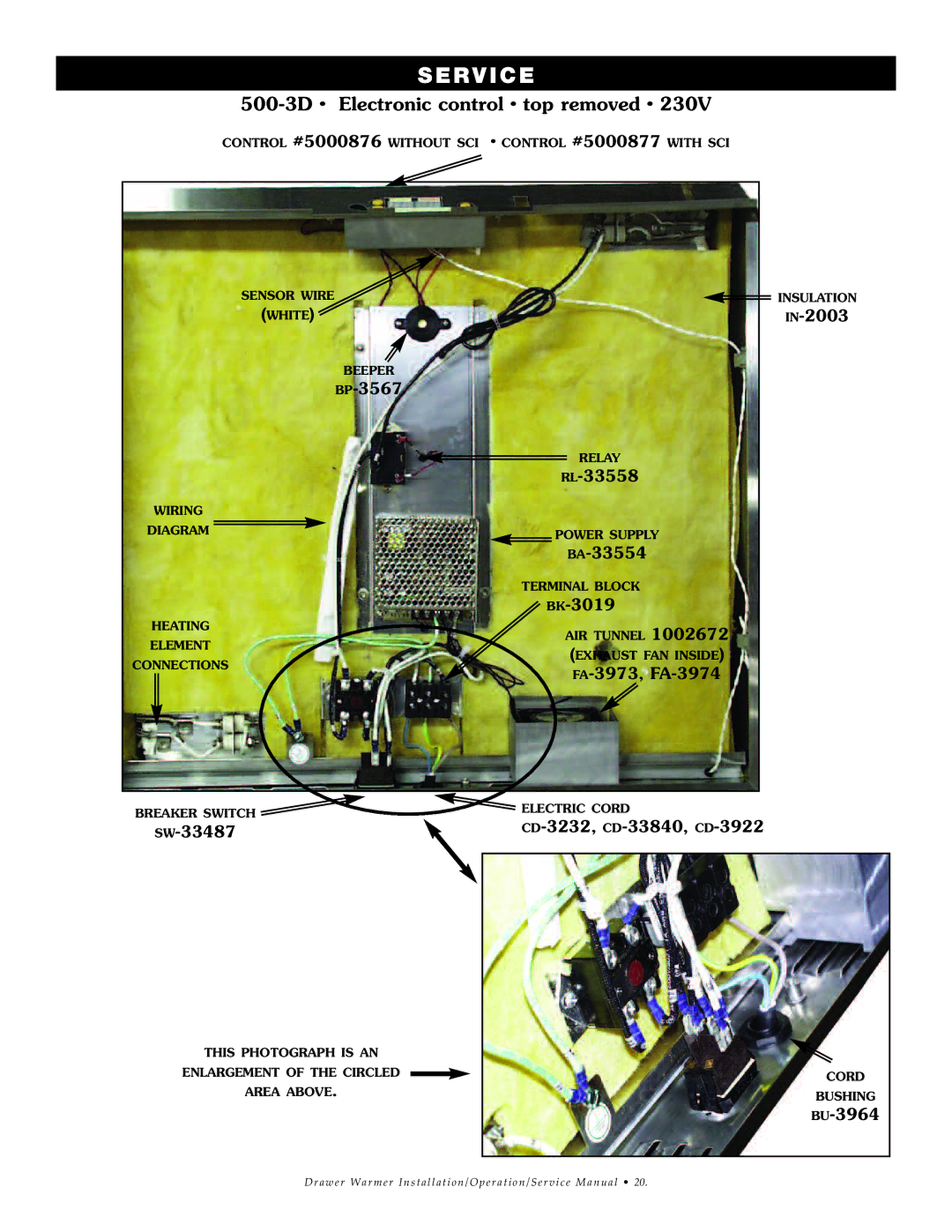 Alto-Shaam 3DN, 2DN, 1DN manual Se Rv Ice, 500-3D Electronic control top removed 