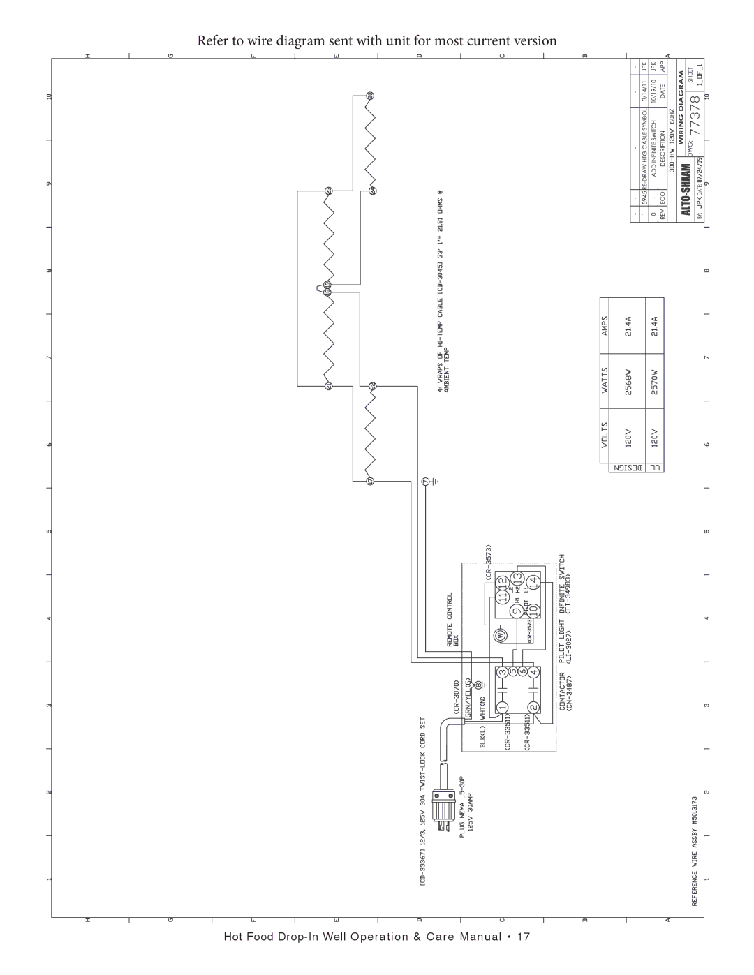 Alto-Shaam 100-HW/D643, 400-HW/D4, 400-HW/D6, 300-HW/D643, 500-HW/D4, 300-HW/D4 Hot Food Drop-In Well Operation & Care Manual 