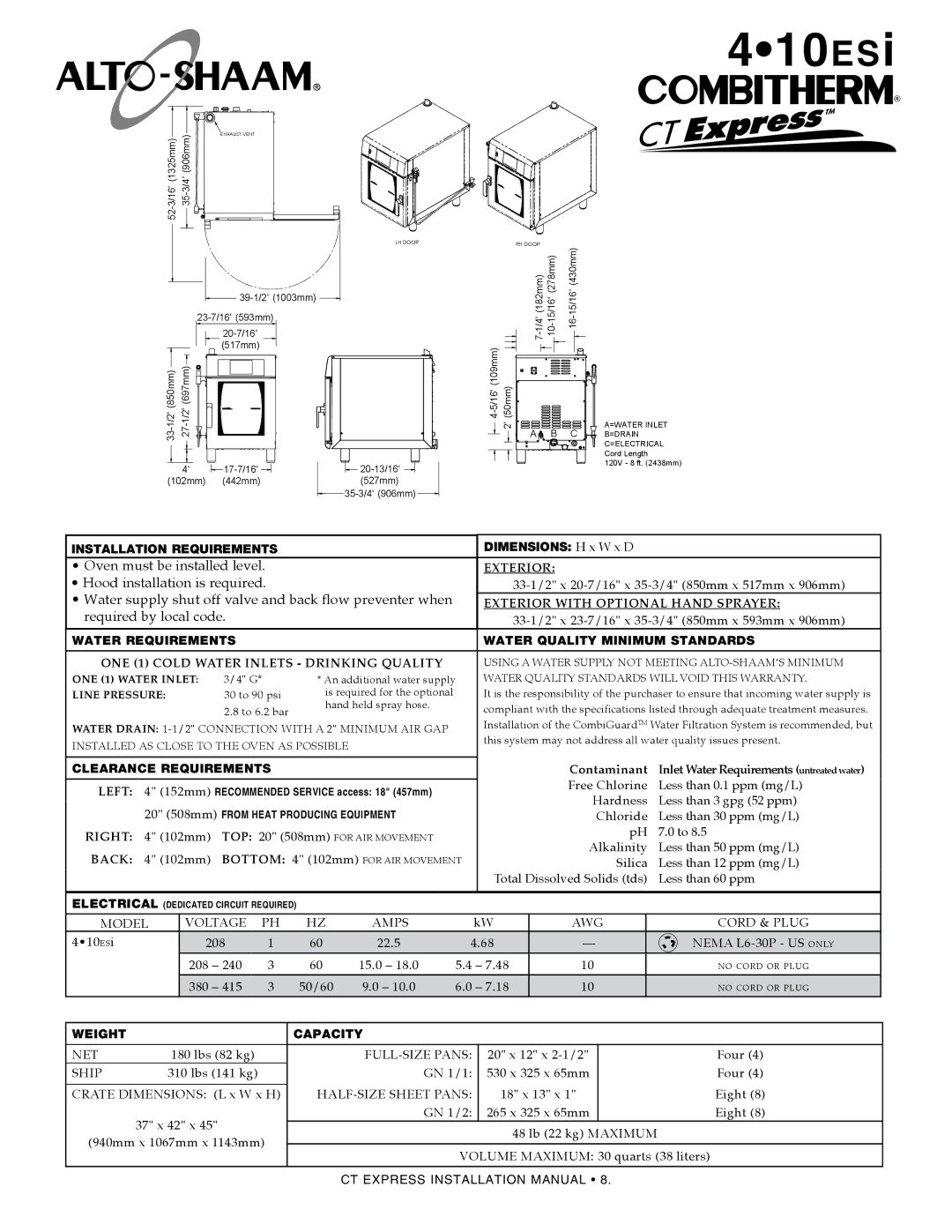 Alto-Shaam 4.10ESiVH, 4.10esi manual 410esi 