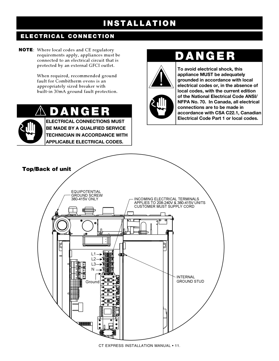 Alto-Shaam 4.10esi, 4.10ESiVH manual Top/Back of unit 