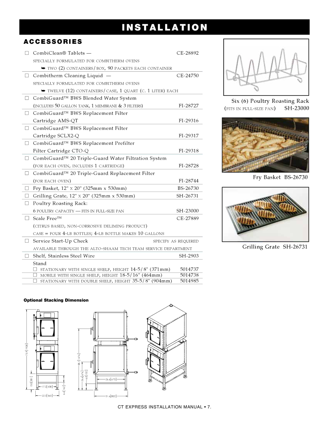 Alto-Shaam 4.10esi, 4.10ESiVH manual Accessories, Combitherm Cleaning Liquid CE-24750 