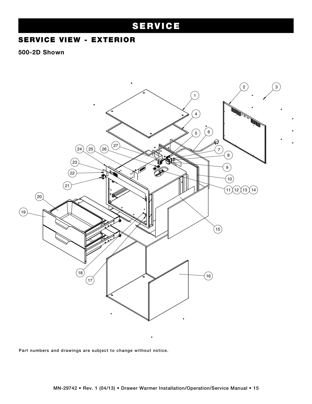 Alto-Shaam 2DN, 500-3D, 3DN, 500-1D, 1DN, drawer warmers manual Erv Ice, 500-2D Shown 