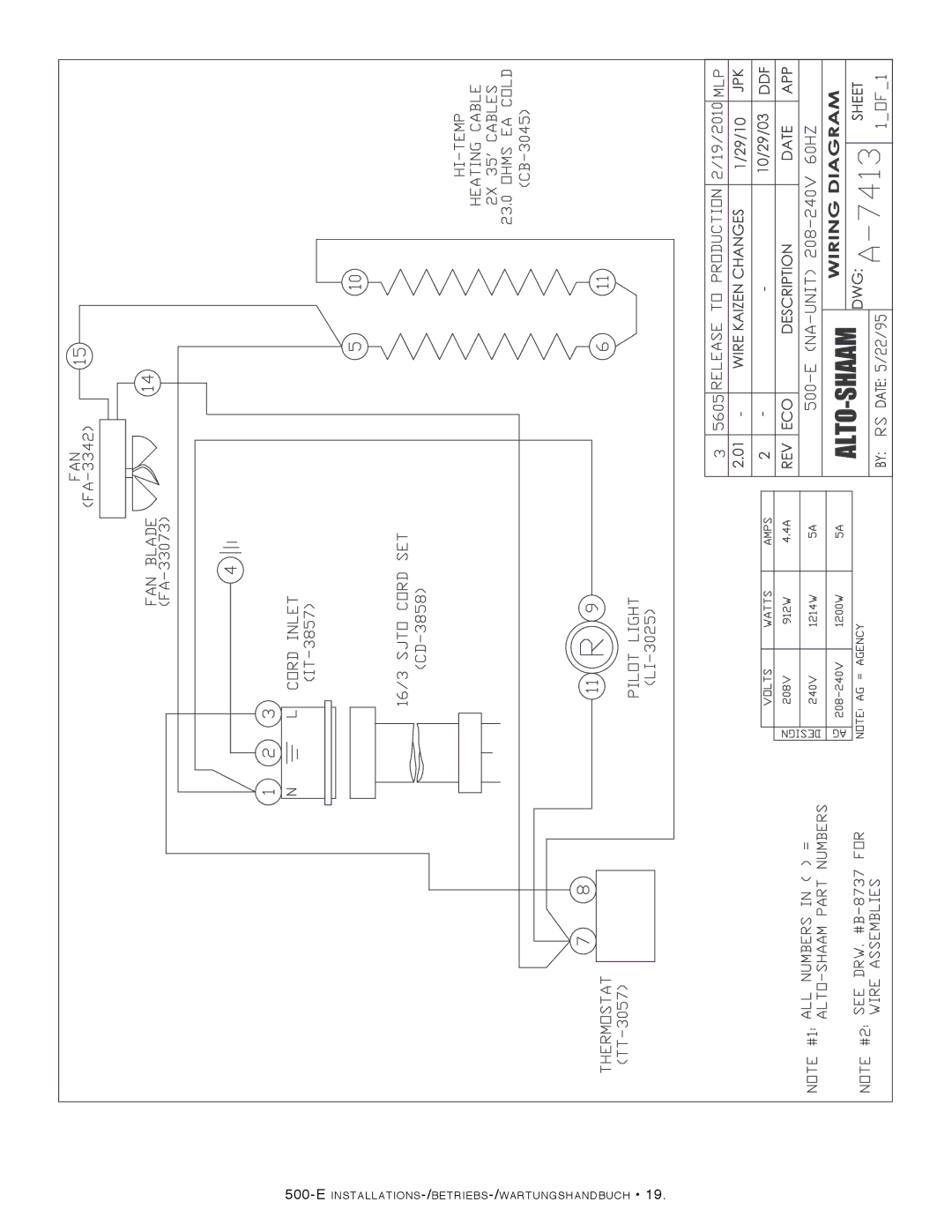 Alto-Shaam 500-E/HD manual Installations -/betriebs -/wartungshandbuch 