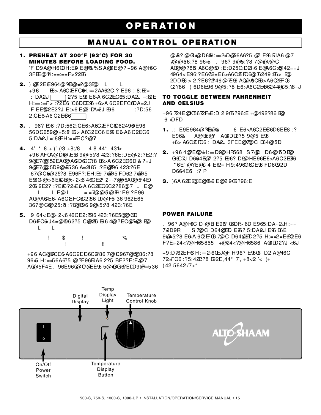 Alto-Shaam 750-S, 500-S manual OP Eration, MA NU AL C ONT ROL Operat ION, MIN Utes Before L Ading FOO D 