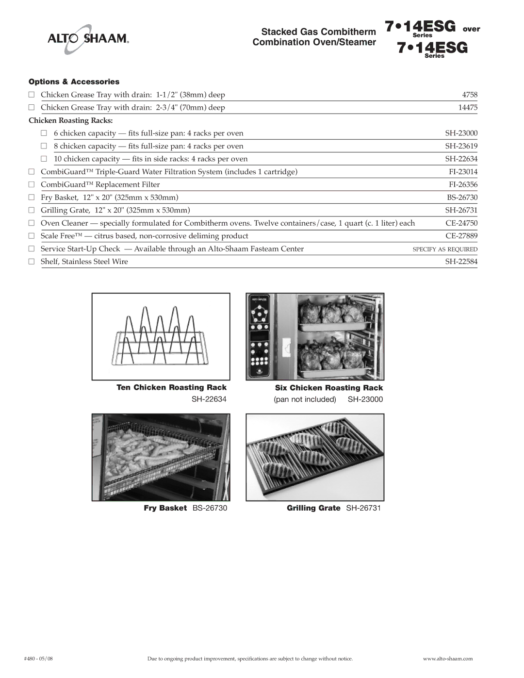 Alto-Shaam 7.14ESG Over specifications Options & Accessories, Chicken Roasting Racks, Ten Chicken Roasting Rack 