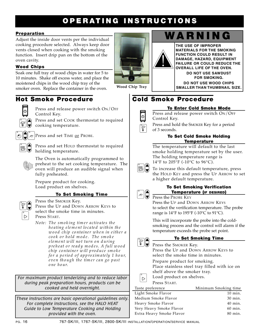 Alto-Shaam 2800-SK/III, 1767-SK/III manual Warn ING, Preparation 