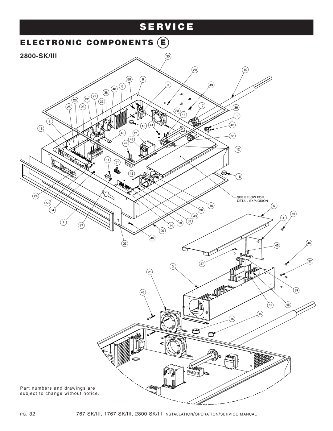 Alto-Shaam 2800-SK/III, 1767-SK/III manual Ervi, Elect RON IC Compon Ents 