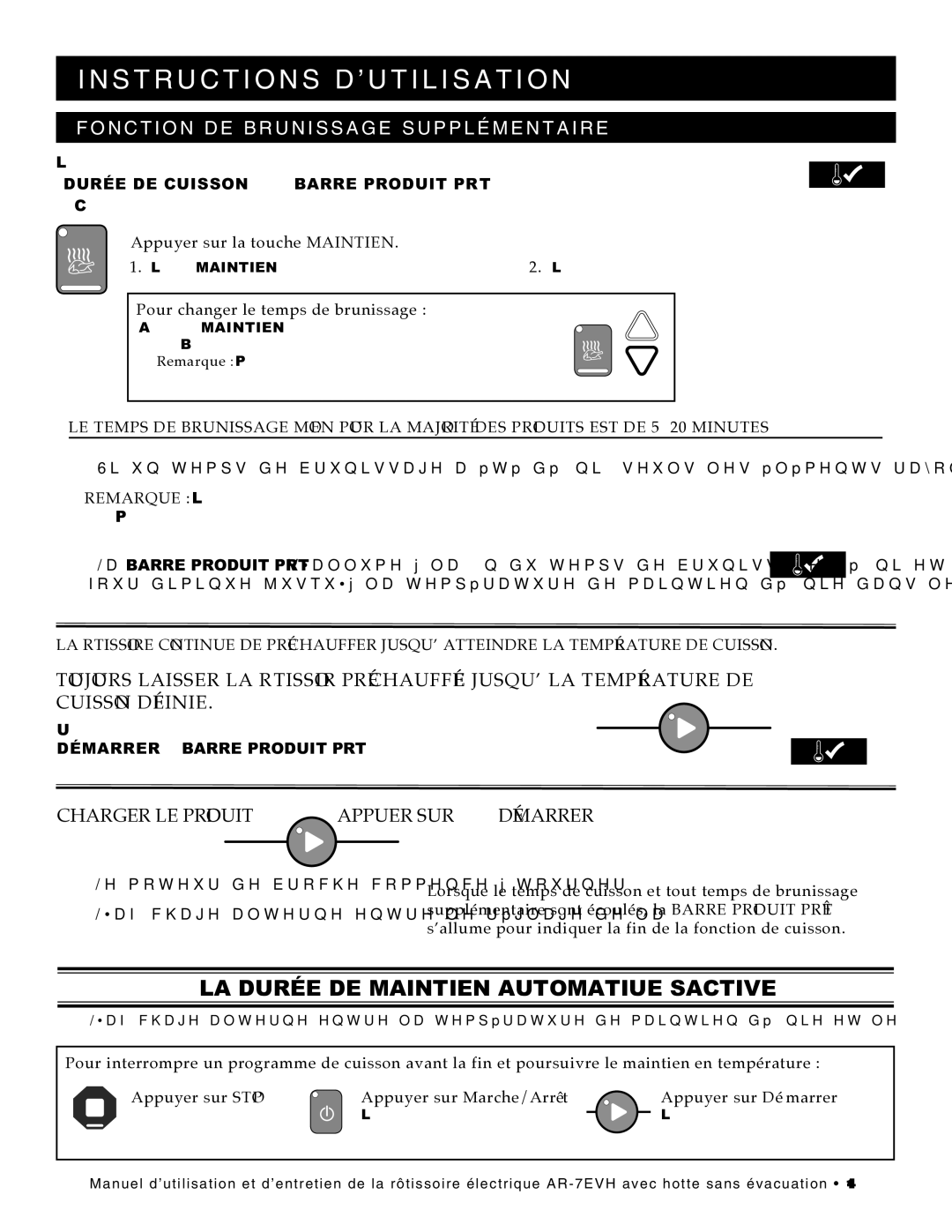 Alto-Shaam ar-7evh manual Fonction DE Brunissage Supplémentaire, Pour changer le temps de brunissage 