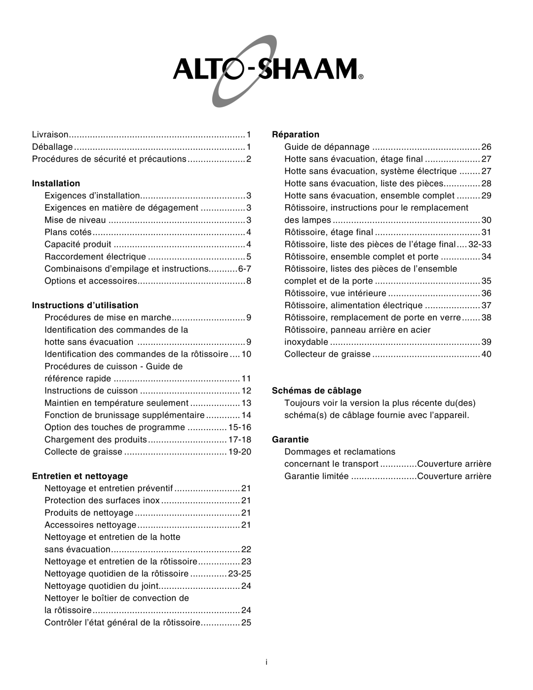 Alto-Shaam ar-7evh manual Schémas de câblage 