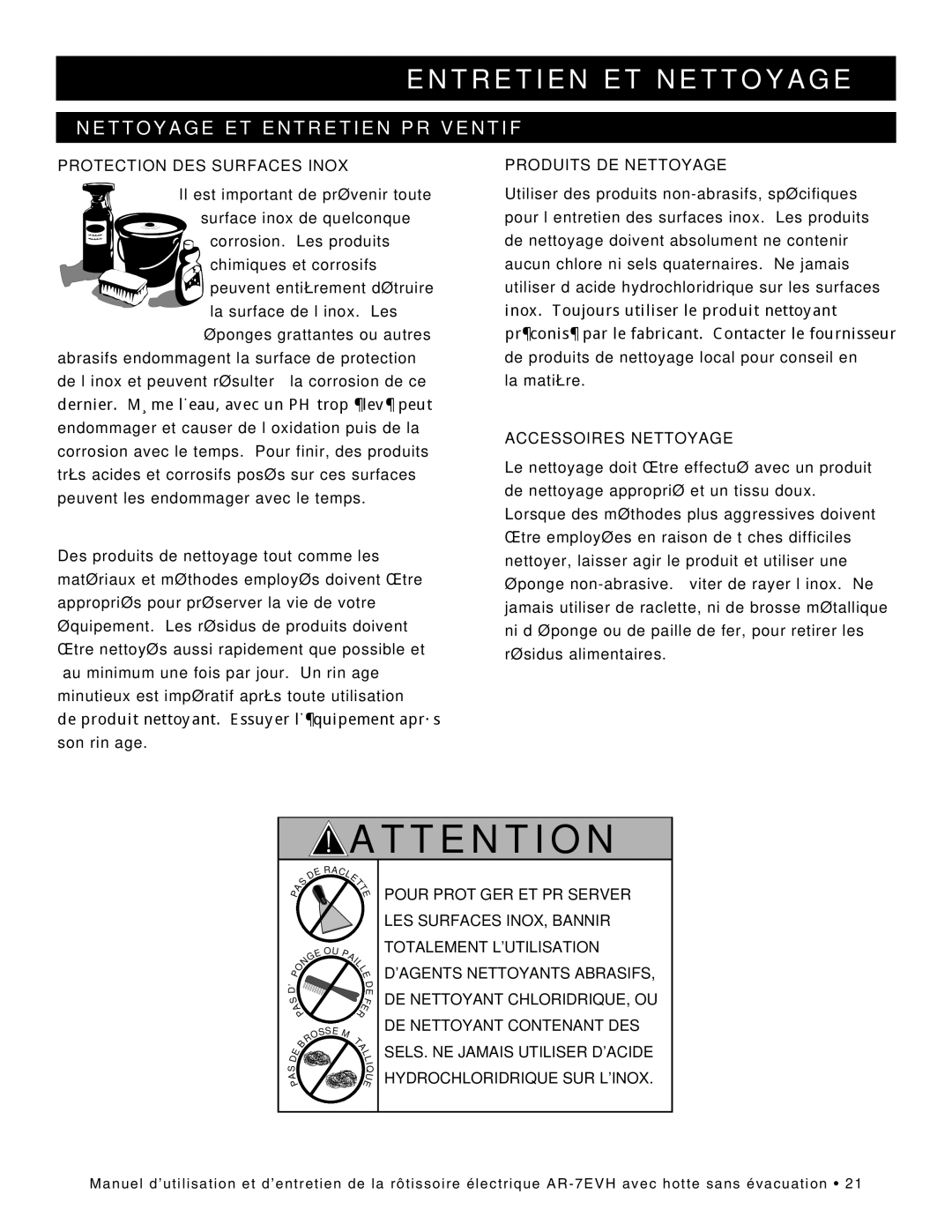 Alto-Shaam ar-7evh manual Entretien ET Nettoyage, Nettoyage ET Entretien Préventif 