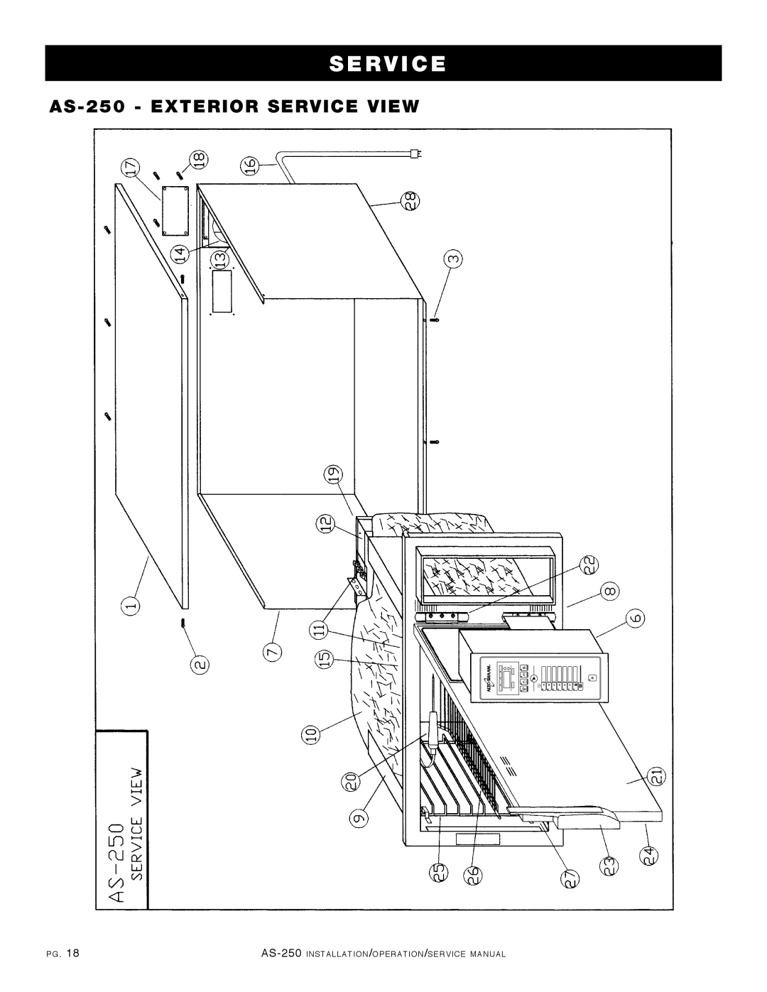 Alto-Shaam manual AS-250 Exterior Service View 