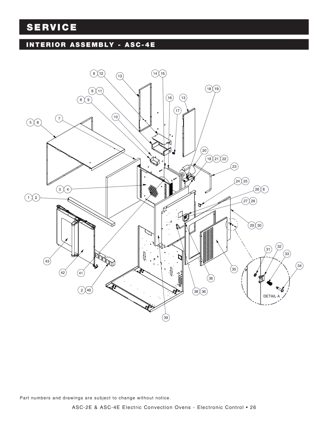 Alto-Shaam ASC-4E, ASC-2E manual Interior Assembly ASC 4E 