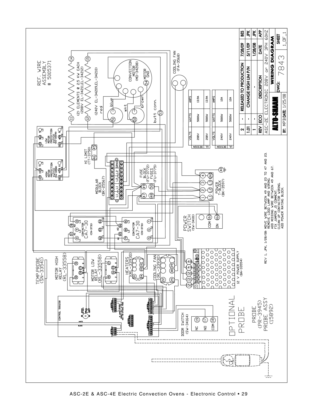 Alto-Shaam manual ASC-2E & ASC-4E Electric Convection Ovens Electronic Control 